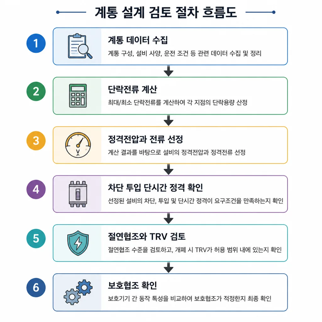 변전소 차단기 설계 기준 흐름도