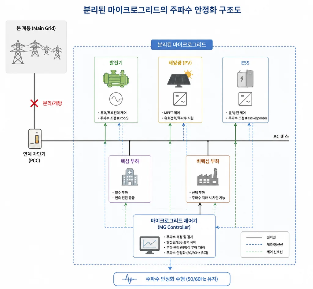 계통분리 후 마이크로그리드 주파수제어 구조